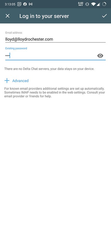 Delta Chat Login