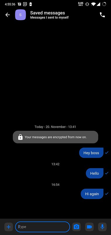 OX Messenger Chat to Self