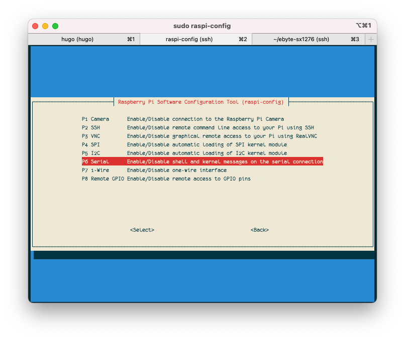 raspi-config for serial connection